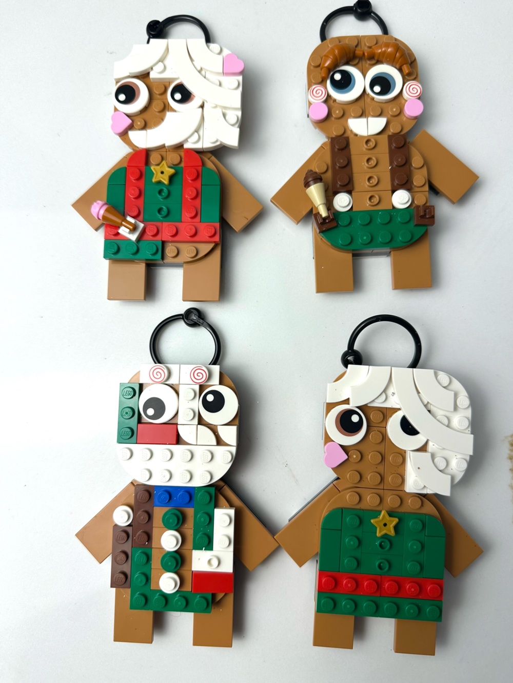 LEGO Christmas Reindeer & Gingerbread ornaments